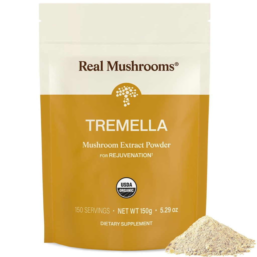 Real Mushrooms Tremella Mushroom Powder – Organic Tremella Extract from Fruiting Body – for Daily Wellness Routine – Vegan, Non-GMO, No Fillers – 150 Servings Mushroom Blend Συμπληρώματα