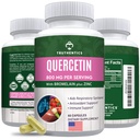 TRUTHENTICS Quercetin with Bromelain and Zinc 1050mg - Premium Zinc Quercetin Supplements for Immune, Respiratory & Seasonal Support - Non-GMO, Gluten Free - 60 Veggie Capsules