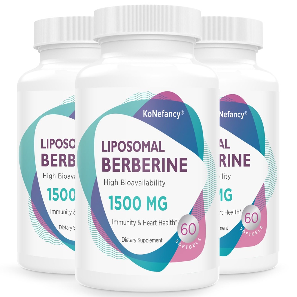 Συμπλήρωμα HCL βερβερίνης 1500mg - Κάψουλες λιποσωμικής βερβερίνης για γυναίκες και άνδρες, ενεργοποιητής AMPK για καρδιοαγγειακή υγεία, χωρίς ζάχαρη, μη ΓΤΟ,180 Softgels