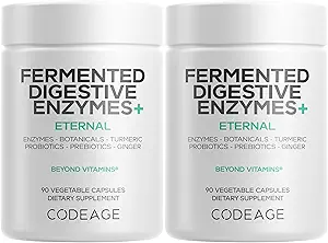 Codage Fermented Digestive Enzymes Supplement 3-Month Supply - 14 Digestive Enzymes, Probiotics, Prebiotics, Fermented Botanicals, Plant-based Multi Pancreatic Enzymes - 1 Capsule a Day - 2-Pack