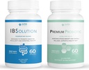 IBSolution Gut Health Bundle - Όλα τα φυσικά έντερα Υγεία Υποστήριξη & Premium Probiotics w/ 40 δισεκατομμύρια CFU για την υποστήριξη των ακανόνιστων Bowels, Bloating, δυσκοιλιότητα, αέριο, κοιλιακό άλγος - 2 πακέτα (120 Caps)