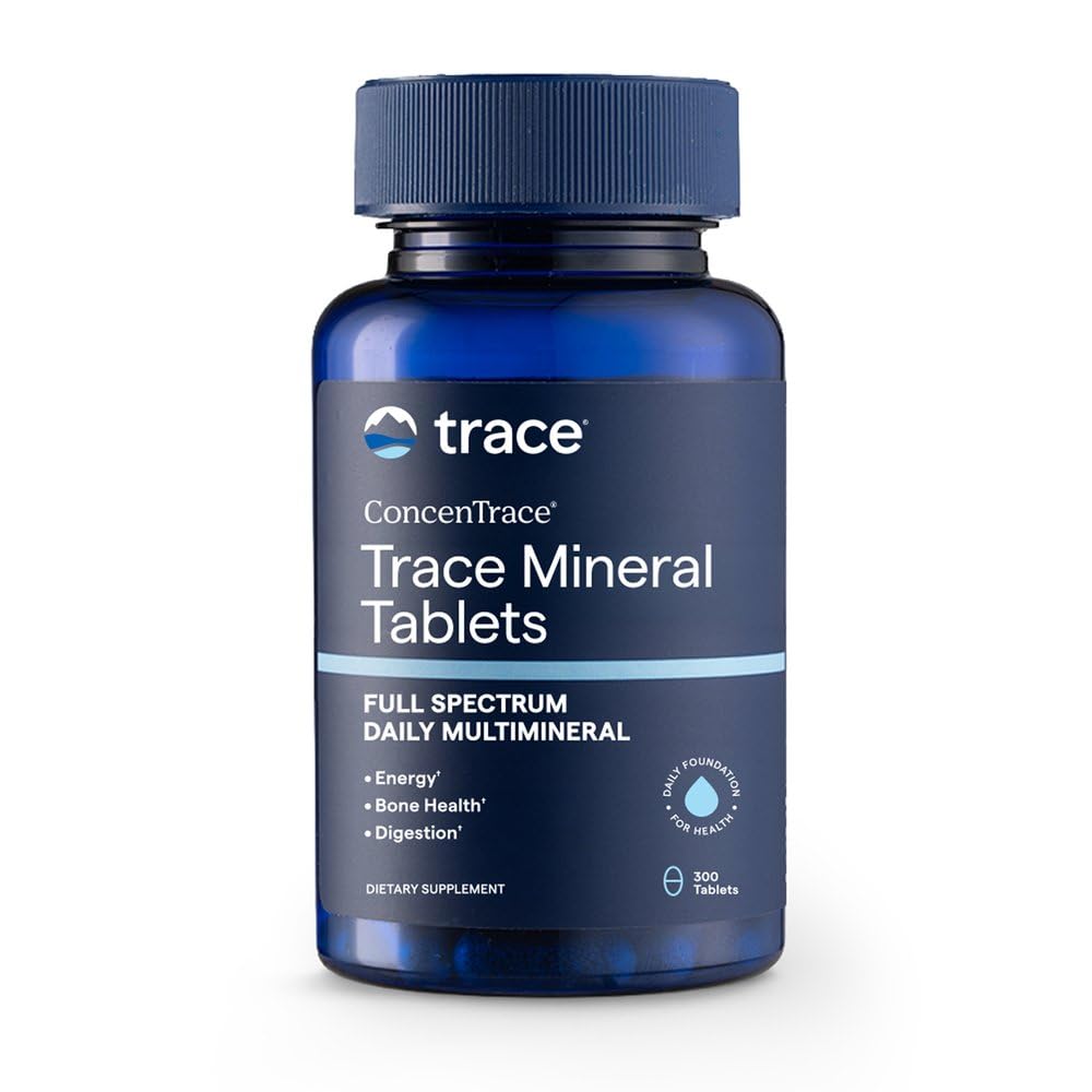 Trace Minerals ConcenTrace Trace Mineral Tablets - Συμπλήρωμα για την υποστήριξη των οστών & των αρθρώσεων - Βοηθήματα για την ενυδάτωση & την αποκατάσταση των ηλεκτρολυτών - 300 δισκία (100 μερίδες)