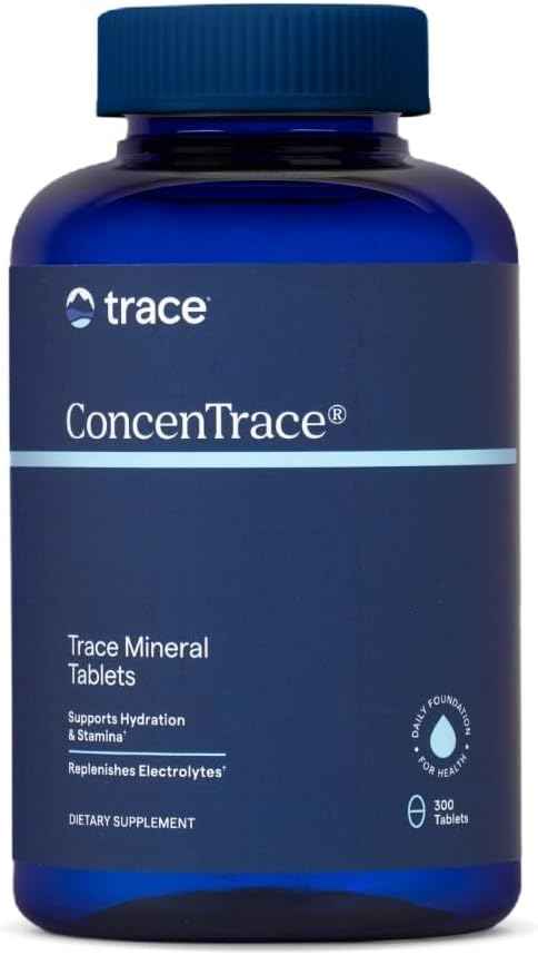 Trace Minerals ConcenTrace Trace Mineral Tablets - Συμπλήρωμα για την υποστήριξη των οστών & των αρθρώσεων - Βοηθήματα για την ενυδάτωση & την αποκατάσταση των ηλεκτρολυτών - 300 δισκία (100 μερίδες)