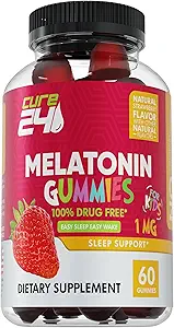 Παιδική μελατονίνη Gummy, αποτελεσματική 1MG Gummies ύπνου συμπλήρωμα για τα παιδιά 3+, χωρίς φάρμακα, φυσικό φρουτώδες άρωμα φράουλας, Made in USA