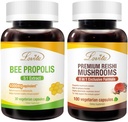 Lovita Bee Propolis Capsule & Premium Reishi Μανιτάρια Nutrients Bundle. Διατροφικό συμπλήρωμα υποστηρίζει καλύτερη διατροφή & γενική ευεξία