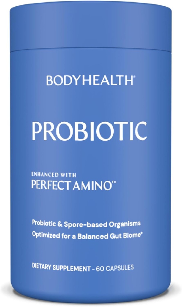 BodyHealth Probiotic Enhanced with PerfectAmino for Women and Men, Spore Με βάση το Bifidobacterium, Lactobacillus Salivarius, Lactobacillus Acidophilus - 60 Κάψουλες
