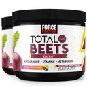 FORCE FACTOR Total Beets Energy Drink Mix 2-Pack, Superfood Beet Root Powder, Νιτρώδη για την ενίσχυση της ενέργειας, την υποστήριξη της κυκλοφορίας, τη ροή του αίματος, το νιτρικό οξίδιο και Σταματίνα, συμπλήρωμα υγείας καρδιάς, 60 υπηρεσίες