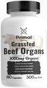Primal Όντας Grassfed Beef Organ Complex - συκώτι, καρδιά, πάγκρεας, σπλήνας, & νεφρών- υποστηρίζει τη συνολική υγεία και απόδοση - 180 κάψουλες, 3000mg ανά υπηρεσία
