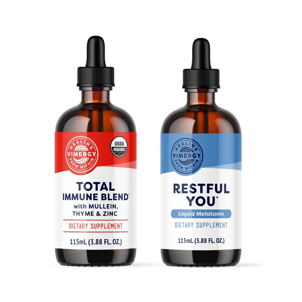 Vimergy Nighttime Fortifier Kit* - 2500 mcg Zinc, 5000 mcg Melatonin, 130mg Mullein Extract, 70 mg Thyme Extract. Repairs, rebuilds & renews Immune Cells During Sleep. Vegan, Gluten-Free, Kosher