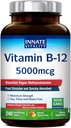 Έμφυτη Βιταμίνη Β12 5000mcg, Υπογλώσσια, Vegan Methylcobalamin, Ταμπλέτες ταχείας διάλυσης, Φυσικό άρωμα Peachάκινου, Υποστηρίζει την παραγωγή ενέργειας & Υγιεινό νευρικό σύστημα, 240 δισκία