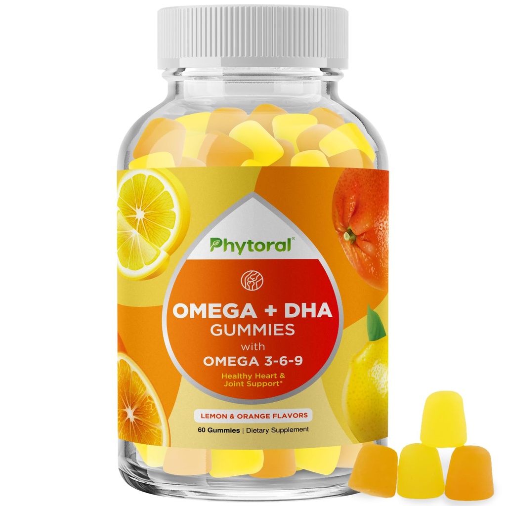 DHA Omega 3 Gummies for Adults - Delicious Flaxseed for Brain Omega 3 6 9 Συμπληρωματικό για Φλεγμονή, Ενέργεια & Ινσουλίνη - Χορτοφαγικά Απαραίτητα Συμπληρώματα Λιπαρά Οξέα για Ανοσοποιητική Υποστήριξη - 60 Count