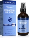 Λάδι μαγνησίου για τα πόδια (4 fl oz), Σπρέι μαγνησίου, 100% καθαρό & οργανικό φυσικό έλαιο χλωρίου μαγνησίου Γυάλινο μπουκάλι, επίκαιρο έλαιο μαγνησίου για τα πόδια, εύκολο στη χρήση 120ml