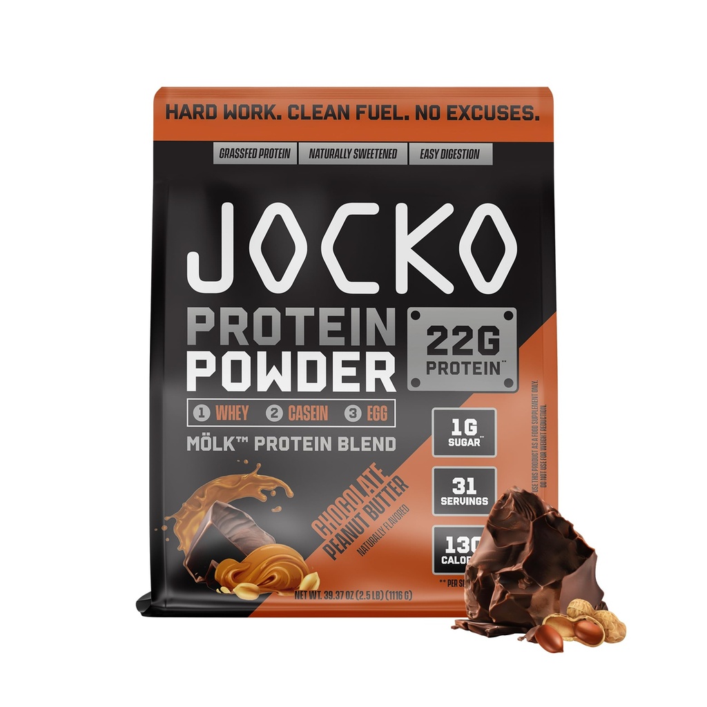 Jocko Καύσιμο Mölk Whey Protein Powder 22g Χαμηλή Ζάχαρη Μοναχική Φρούτα Μείγμα - Ανάκτηση μυών & ανάπτυξη, Συσκευασία Μάιος Vary (31 Σερβίρει, Σοκολάτα Φυστικοβούτυρο)
