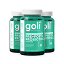 Goli Συμπλήρωμα διατροφής, Pre+Post+Probiotics Gummy - 180 Count - World's First 3-in-1 Gluten-Free, Vegan, Non-GMO, and Gelatin-Free.