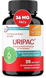 Uripac 36mg PACs του Sandhu κλινικά Αποδεδειγμένα 35 κάψουλες με 9X υψηλής αντοχής Cranberry Extract 