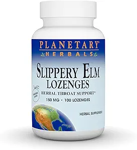 Πλανητικά βότανα Slippery Elm Tangerine Lozenges, βοτανική υποστήριξη λαρύγγι, 100 Lozenge