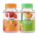 Lifeable B Complex + Turmeric Curcumin, Gummies Bundle - Great Tasting, Vitamin Supplement, Gluten Free, GMO Free, Chewable