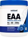 Nutricost EAA Powder 30 μερίδες (Blue Raspberry) - Απαραίτητα Αμινοξέα - Μη ΓΤΟ, Χωρίς γλουτένη, Φιλικά προς τους χορτοφάγους