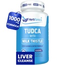 Herbtonics TUDCA 1000mg Liver Detox & Gallbladder Support – Γαϊδουράγκαθο γάλακτος & Pterostilbene Ενισχυμένο αλάτι χολής για τον καθαρισμό του ήπατος, Υγιεινή ροή της χοληφόρου, και Digestive Health (60 Vegan Κάψουλες)