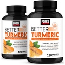 FORCE FACTOR καλύτερο Turmeric 2-Pack κοινό συμπλήρωμα υποστήριξης που διαθέτει HydroCurc Turmeric κουρκουμίνη με μαύρο πιπέρι, κλινική υποστήριξη δύναμης, 240 δισκία, λευκή συσκευασία