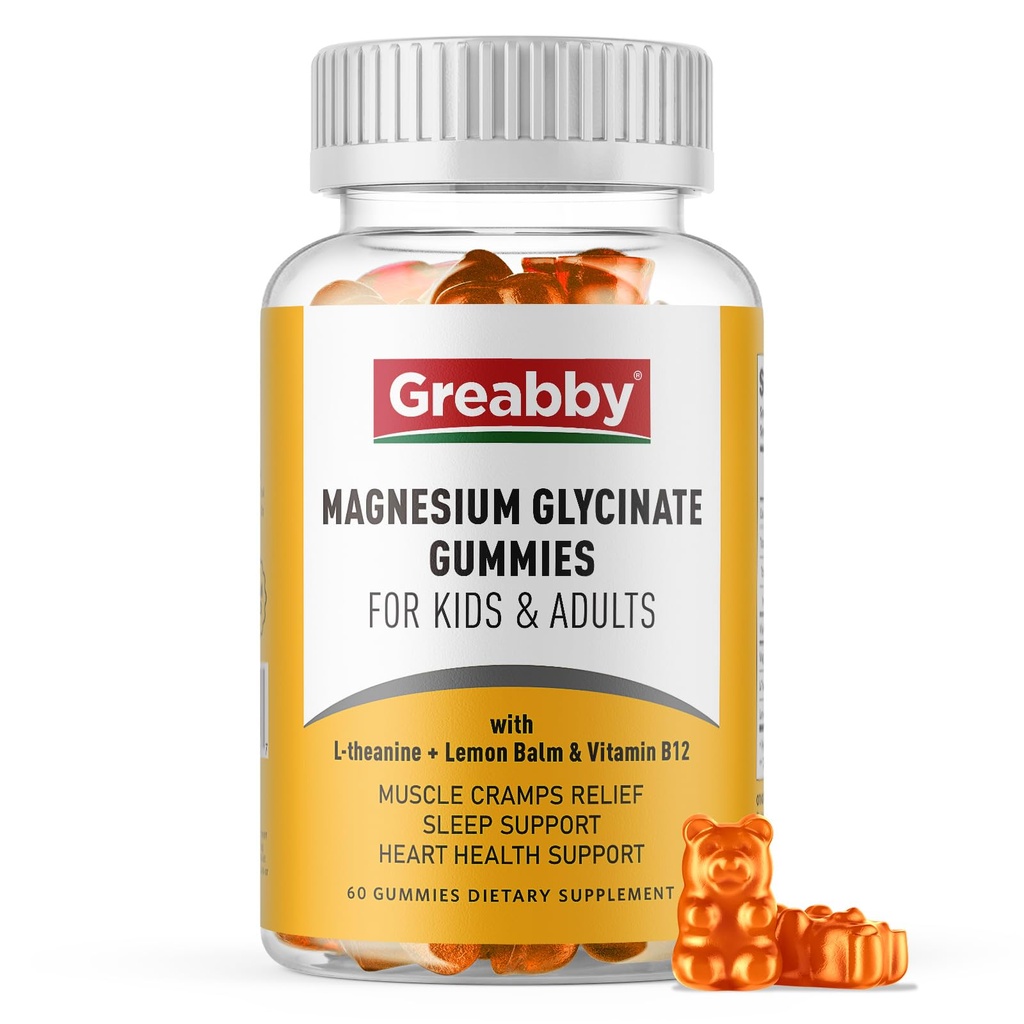 Μαγνήσιο Γλυκινικό Gummies για Παιδιά & Ενήλικες - Μαγνήσιο Γλυκινικό 300mg Chewable Supplement - Προάγει τον ύπνο, τους μυς, την χαλάρωση (60Count)