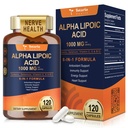 Totaria Alpha Lipoic Acid 1000mg - Συμπλήρωμα ALA Αντιοξειδωτικό για την υποστήριξη της νευροπάθειας Nerve Υγεία, ήπαρ Detox, Αντιοξειδωτικό, Μεταβολισμός και κυτταρική ενέργεια, Αντι-ΓΤΟ, Χωρίς γλουτένη, Vegan Safe