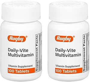 Rugby Daily-Vite Multivitamin - Daily Vitamin Supplement - 100 Tablets (2 Pack)
