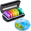 Weekly Pill Organizer Medicine Container, Round Pills Cases Organizers 7 Ημέρα 3 φορές την ημέρα με μεγάλα διαμερίσματα, BPA Δωρεάν φαρμακευτική αποθήκευση διαχωριστών για να κρατήσει βιταμίνη, ιχθυέλαια, συμπλήρωμα