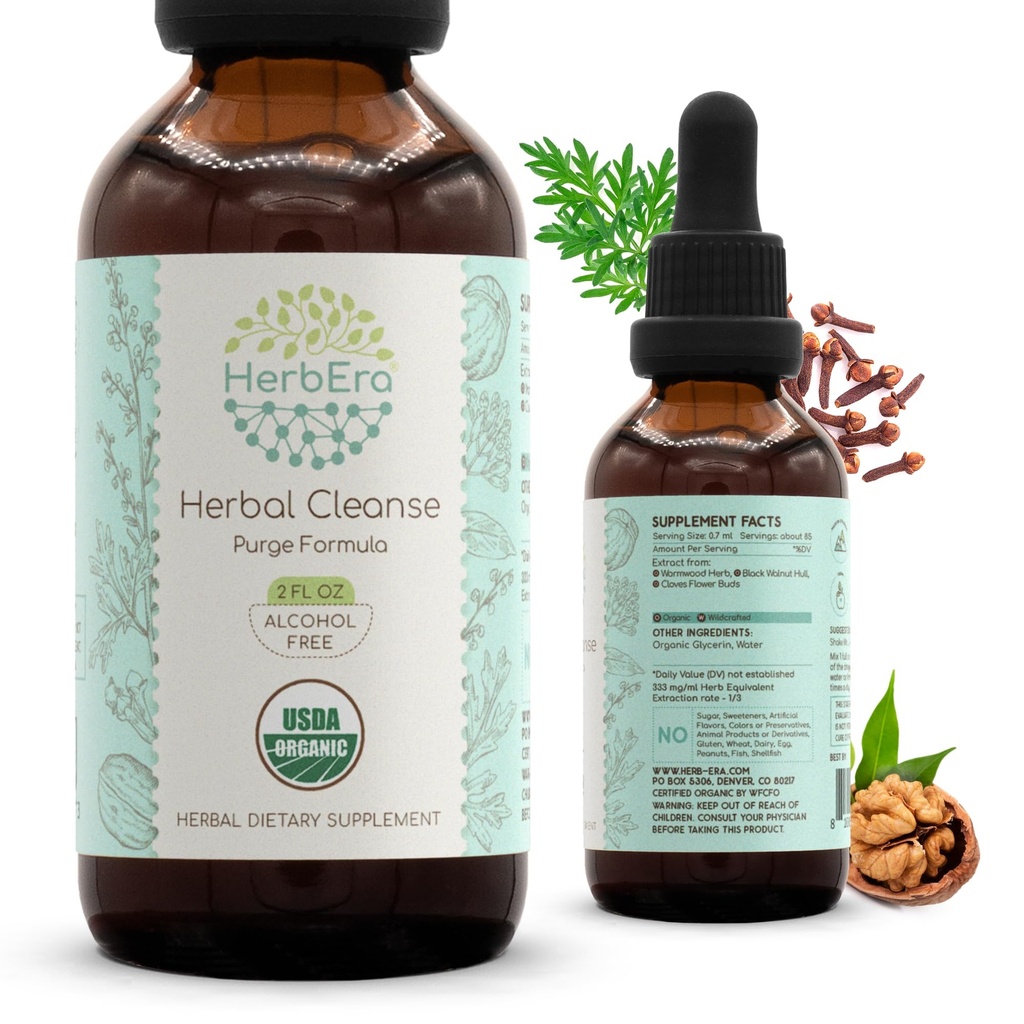 HerbEra Herbal Cleanse Organic Alcohol-Free Tincture 