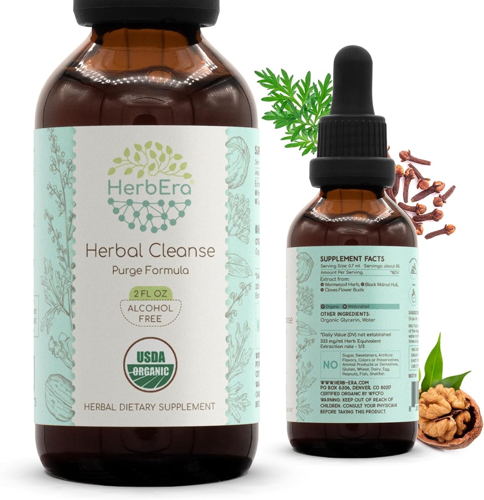 HerbEra Herbal Cleanse Organic Alcohol-Free Tincture 