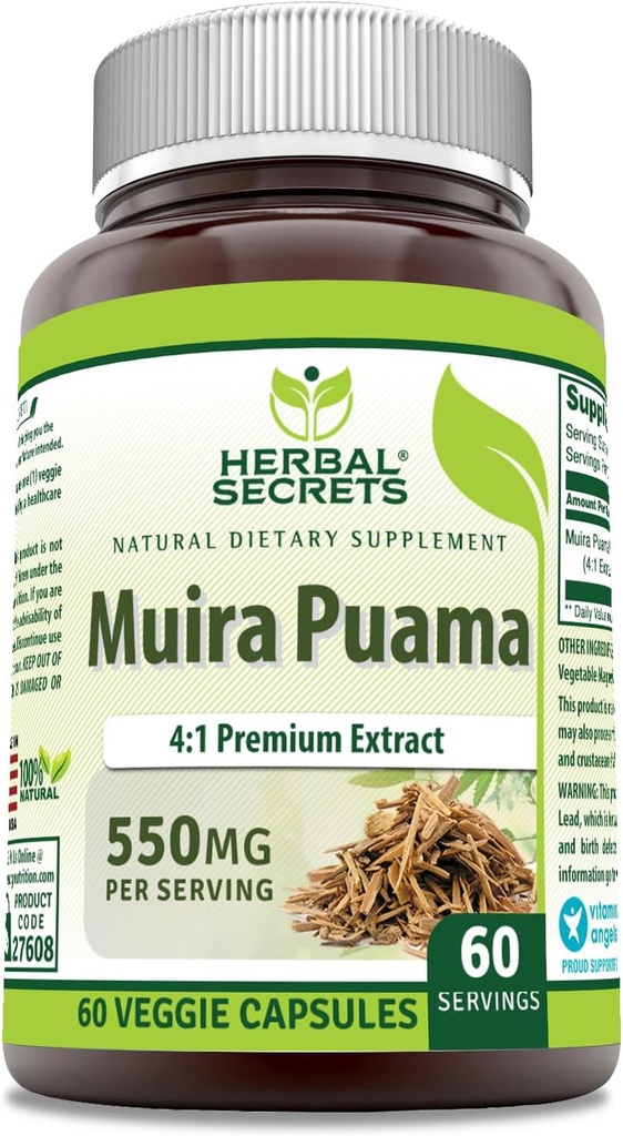 Herbal Secrets Muira Puama 4:1 Extract Supplement 