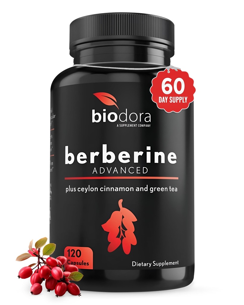 Berberine Advanced Plus με 1200mg Berberine - 100mg Ceylon Cinnamon και 100mg Green Tea Extract - 1400mg ανά δόση -120 κάψουλες - 60 ημέρες προσφοράς - Υποστηρίζει το ανοσοποιητικό και καρδιαγγειακό
