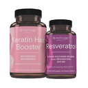 Reservage Διατροφή Κερατίνης Hair Booster με Biotin & Resveratrol, Hair and Nail Growth Supplement, 120 Κάψουλες (60 Services) & Resveratrol 500 mg, Υποστηρίζει υγιή γήρανση και ανοσοποιητικό σύστημα