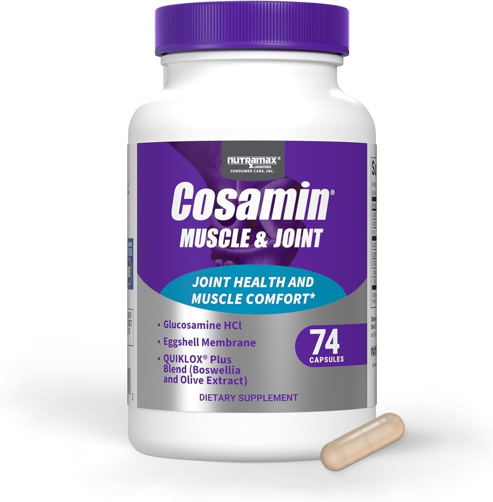 Nutramax Cosamin® Μύες & αρθρώσεις, Έργα για τη μείωση της διάσπασης, προστατεύει τις αρθρώσεις, και μειώνει τη μυϊκή κόπωση, 74 κάψουλες