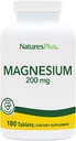 NaturesPlus Μαγνήσιο - 200 mg, 180 δισκία - Χορτοφαγικά, Χωρίς Γλουτένη - 180 σερβιρίσματα