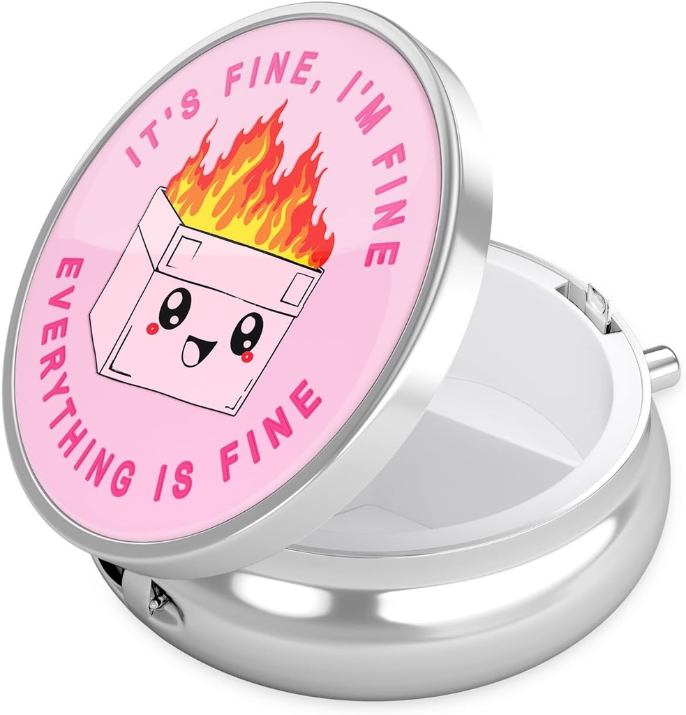 Nipichsha κουτί χάπι, μικρή θήκη χάπι για το πουρμπουάρ & τσέπη, χαριτωμένο ταξιδιωτική ιατρική οργανωτής, φορητός κάτοχος δοχείου ιατρικής για να κρατήσει βιταμίνες, φαρμακευτική αγωγή, ιχθυέλαιο & συμπλήρωμα, ροζ χαριτωμένο κάδο