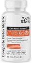 Youth & Tonic Balanced Detox Pills as Complete Gut Cleanse & Carb Matrix Support with ACV, Glucomannan, Chromium for Body Detoxing & Digestive Health, Supplement for Men & Women, Third-Party Tested
