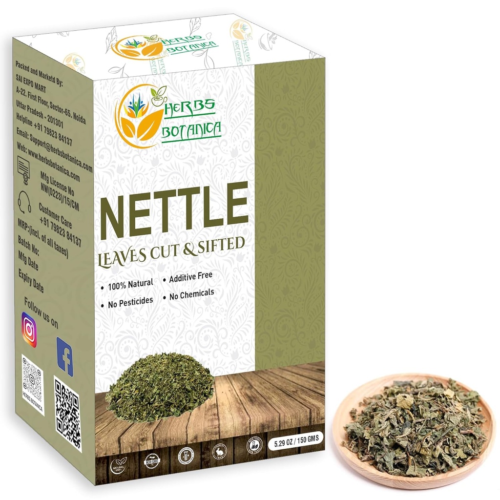 Βότανα Botanica Nettle Leaf for Tea Cut and Sifted for Nourishing Herbal Tea, Smoothies Infuges, Stinging Nattle Leaf Ortiga Wellness Supplement Vegan Non GMO 5.29 oz