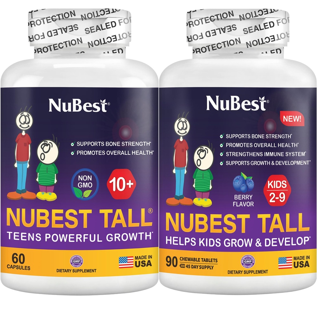 NuBest Bundle Ψηλό 10+ 60 κάψουλες Ψηλό Παιδιά 90 Μασώμενα δισκία 