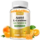Acetyl L-Carnitine Supplement, Natural Nutrition Supplement for Boost Energy, Immunity, Vegan, Orange Flavor, 60 Count