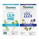 Himalaya Hello Calm Mind with Bacopa for Relaxation, Focus and Concentration & Hello ZZZs with Melatonin for Sleep Support, 60 Κάψουλες Κάθε - Bundle