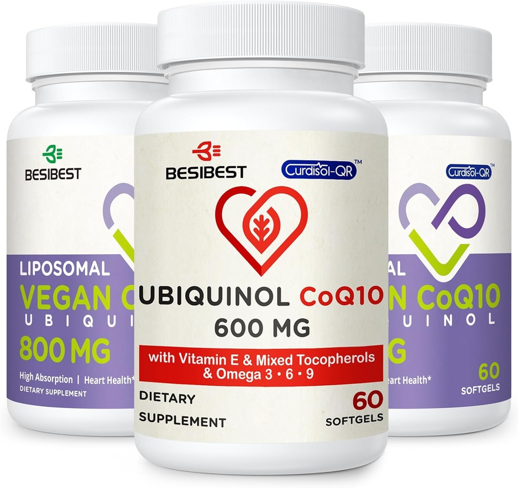 CoQ10 600mg 1PCS Δέσμη με 800mg Liposomal CoQ10 Ubiquinol Συμπλήρωμα 2PCS