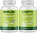 BESTVITE Pycnogenol 100mg (120 κάψουλες) (60x2) - Γαλλικό Ναυτιλιακό εκχύλισμα πεύκου - Δεν Stearates - Χωρίς γλουτένη - Μη ΓΤΟ