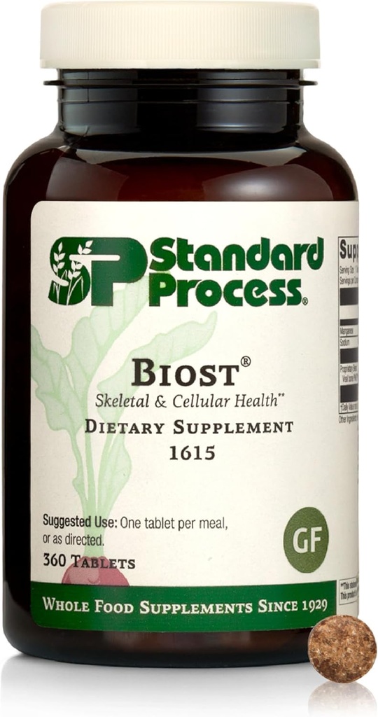 Standard Process Biost Skeletal & Cellular Health Dietary Supplement - χωρίς γλουτένη, μη γαλακτώδη, μη σόγια, και μη-Grain - Βοηθά ισχυρά δόντια & οστά - 360 δισκία