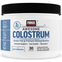 FORCE FACTOR Awesome Colostrum to Support Gut Health, Immune Function, Recovery, & More, Bovine Colostrum Supplement, Pasture-Raized, Grass Fed, Hormone Free, Φυσικά Χωρίς γεύση, 30 Υπηρεσίες