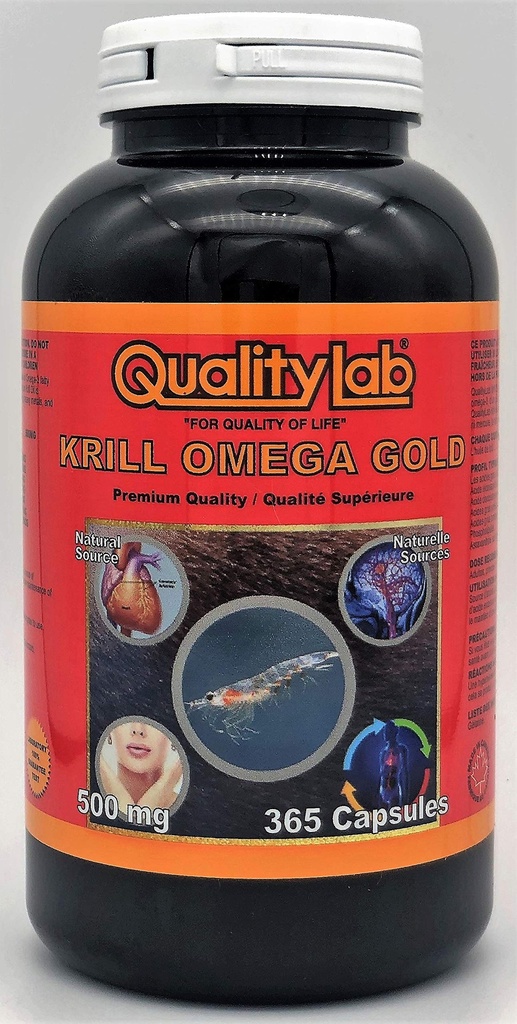 Krill Oil Omega Gold 500 mg 365 Καψάκια (Κατασκευασμένα στον Καναδά)