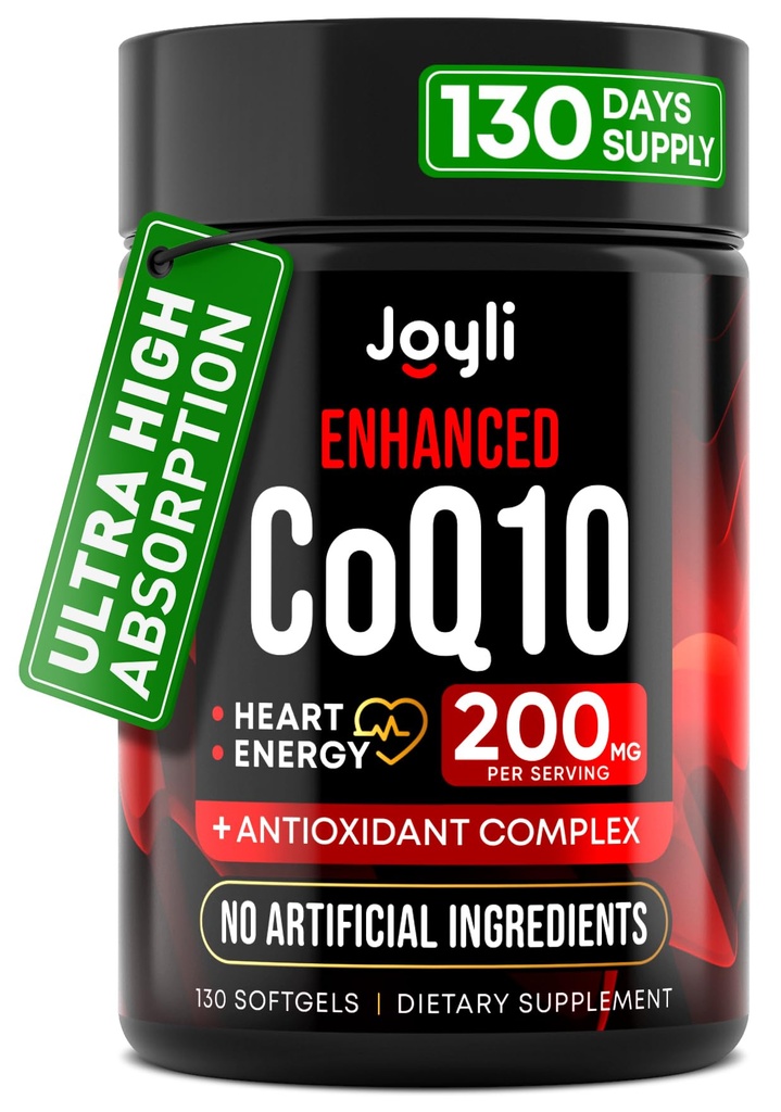 Υψηλή απορρόφηση CoQ10 200MG - Co Q10, 200mg Softgels για την καρδιακή υγεία & παραγωγή ενέργειας - Enhanced Co Q 10 συμπλήρωμα με αντιοξειδωτικά και έλαιο λιναρόσπορου - CoQ10 200 mg ανά υπηρεσία