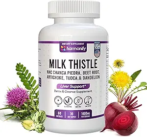 Milk Thistle Berberine Turmeric with Chanca Piedra, Detox & Cleanse & Repair Supplement, NAC, Beet Root, Artichoke, Dandelion Root, TUDCA Choline and Ginger, 30 Days Supply