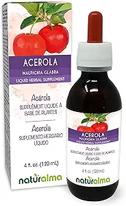 Naturalma Acerola (Malpighia glabra) Φρούτα Χωρίς Αλκοόλ - Πλούσιο σε Βιταμίνη C - 4 fl oz Liquid Extract in Drops - φυτικό συμπλήρωμα - Vegan