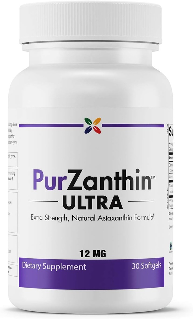 Σταματήστε τη γήρανση τώρα PurZanthin Ultra Natural Ασταξανθίνη 12 MG Softgels (1 πακέτο)